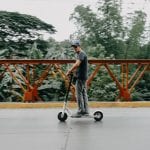 Man Riding Scooter Safely